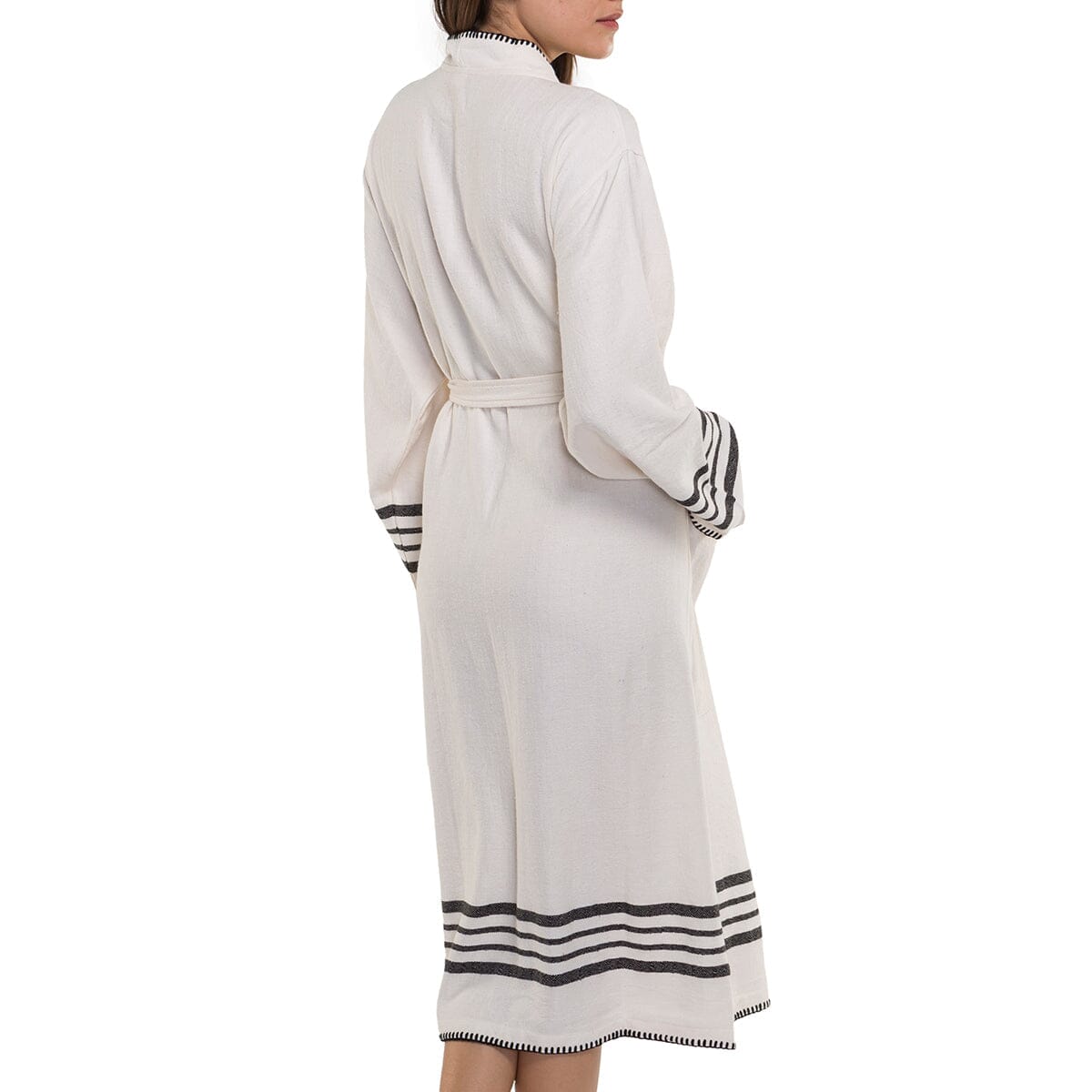 Organic Turkish Cotton Kimono Bathrobe – Lightweight Spa & Home Robe (Shipping fees may apply)-4