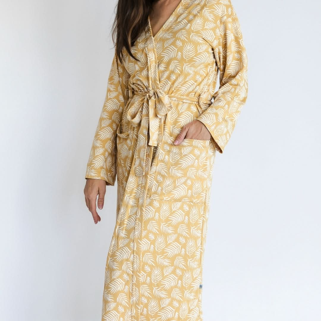 Ladies’ Bamboo Robe | Palm Fronds-1