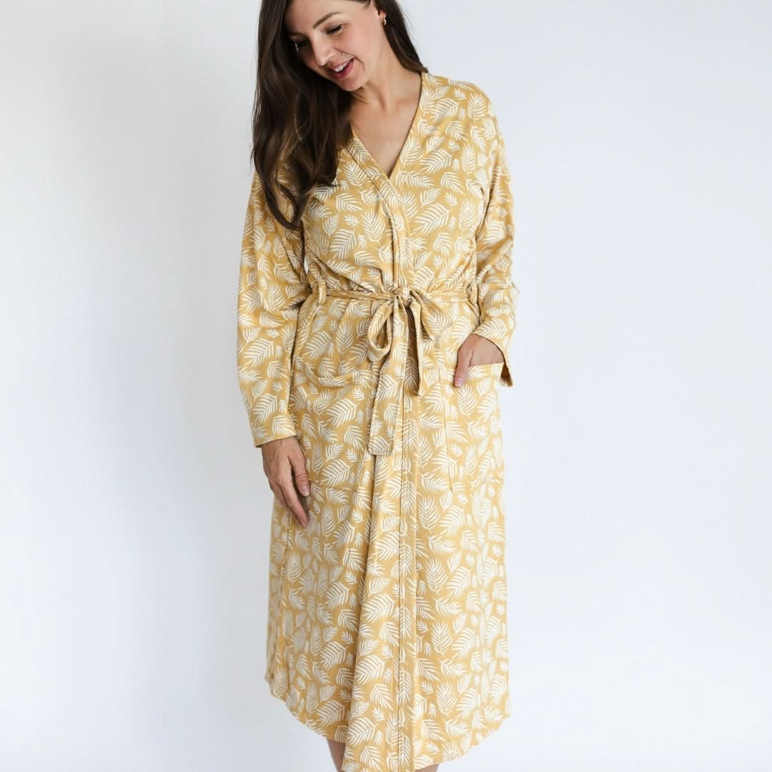 Ladies’ Bamboo Robe | Palm Fronds-2