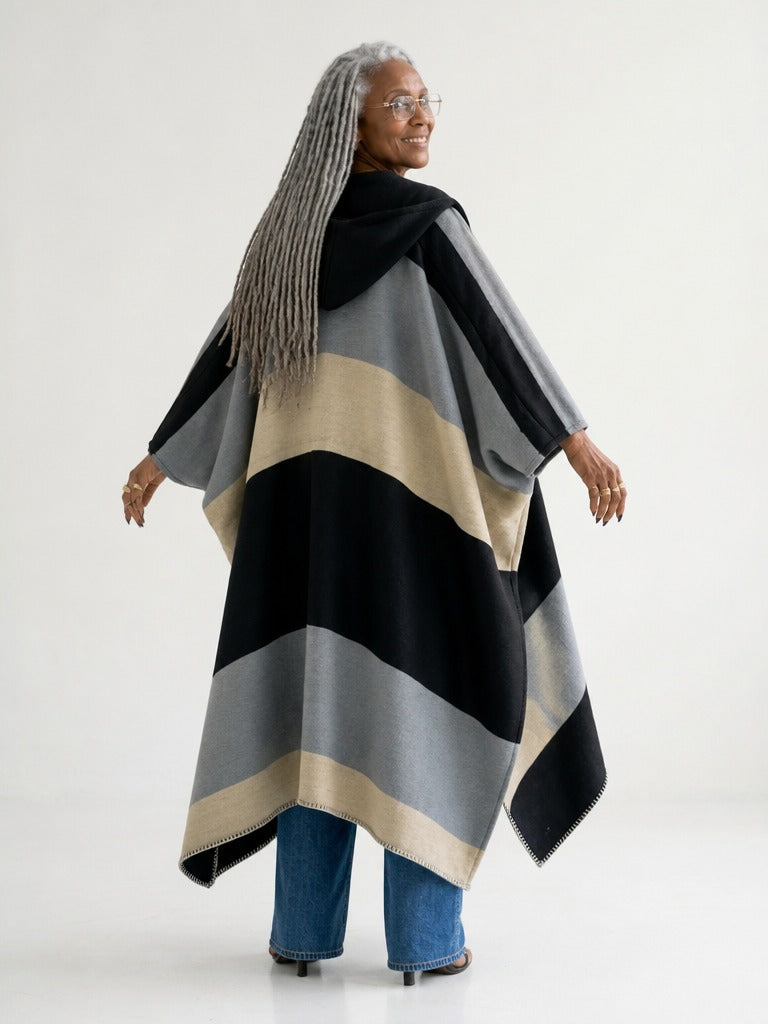 Wanderlust Striped Hooded Kimono-3
