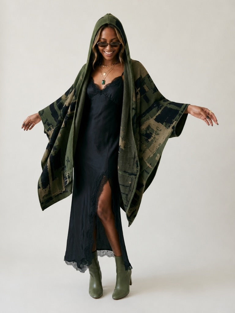 Fearless Printed Hooded Kaftan-0