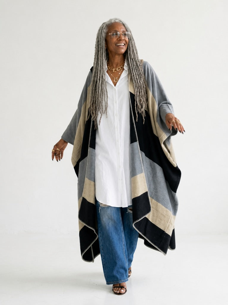 Wanderlust Striped Hooded Kimono-0