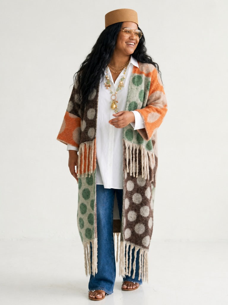 Wanderlust Tassel Geometric Cardigan-0