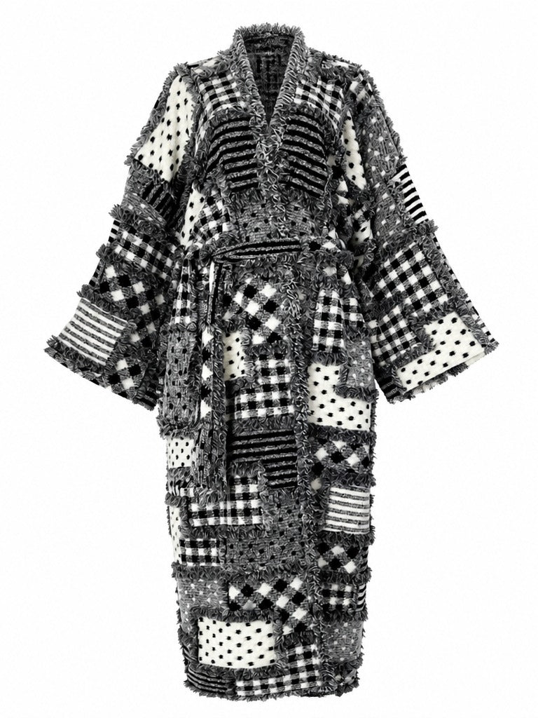 Unique Patchwork Knit Kimono-4