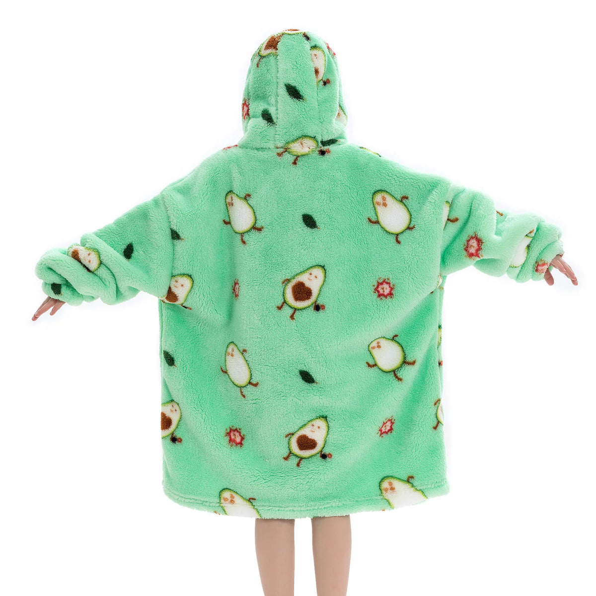 Sherpa Fleece Oversized Wearable Blanket Hoodie-1