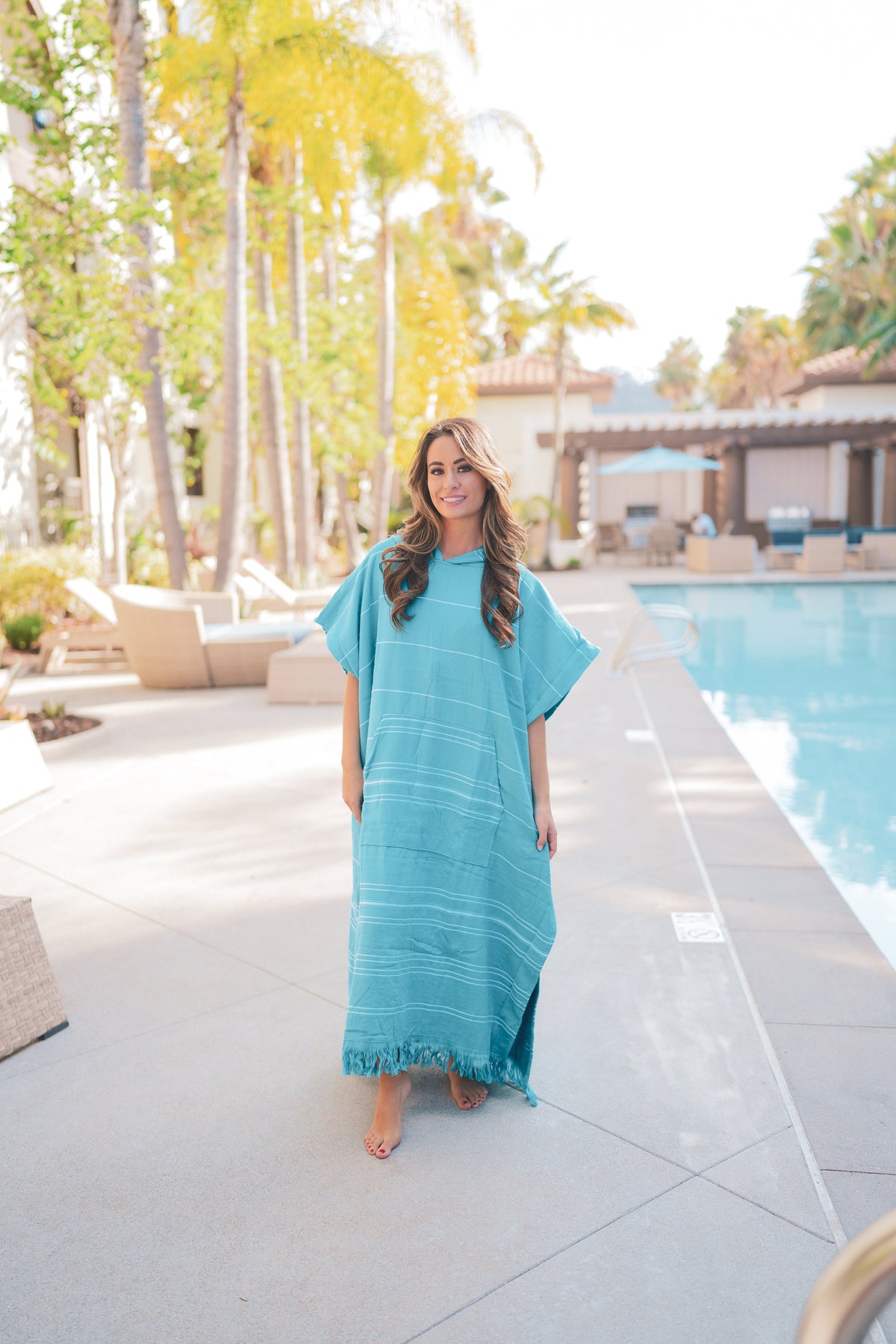 Delmar Terry Poncho – 100% Turkish Cotton Terrycloth Beach Cover-Up & Surf Poncho (One Size)-3