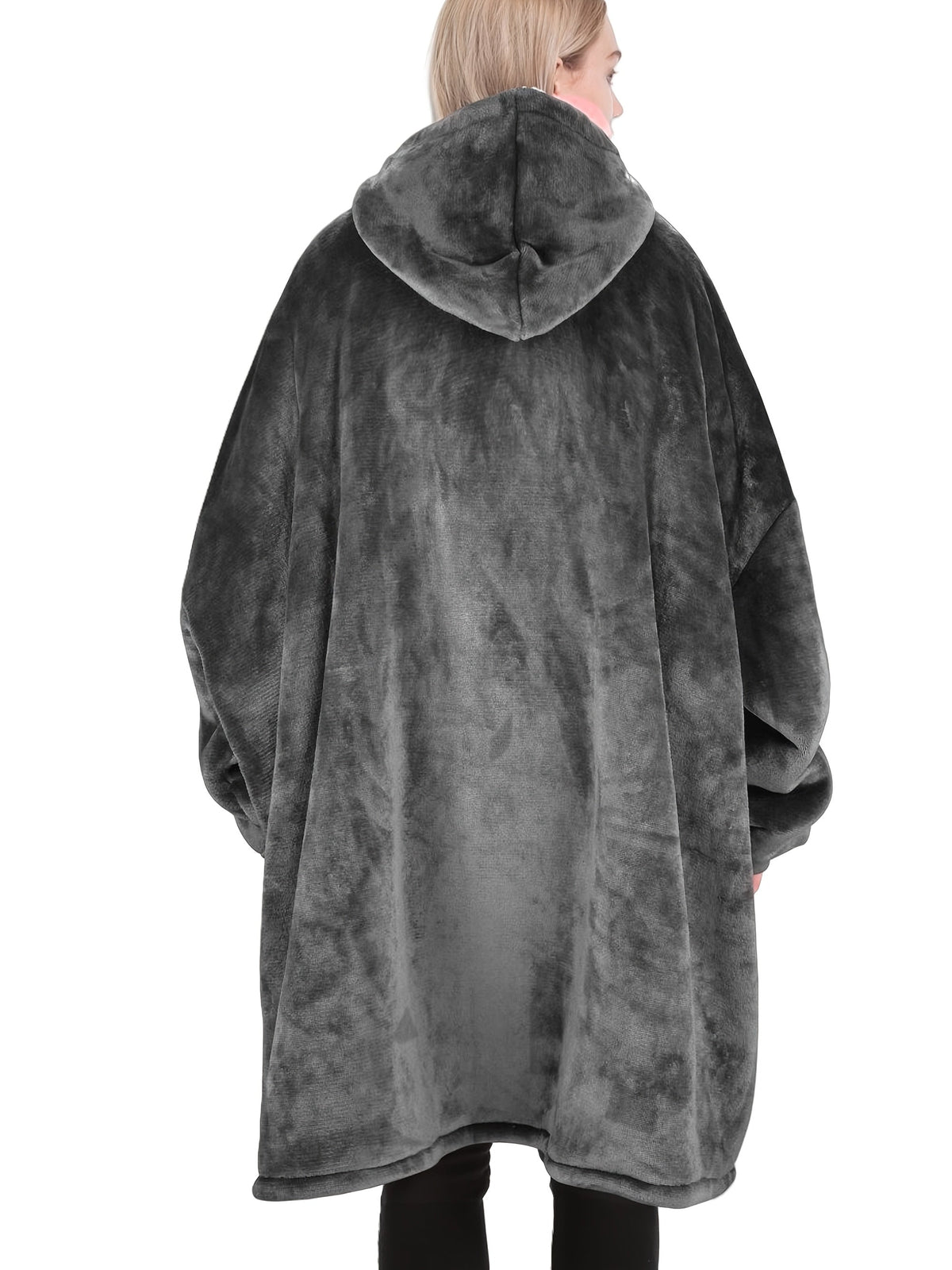Men's Deep Gray Hooded Zip-Up Jacket-3