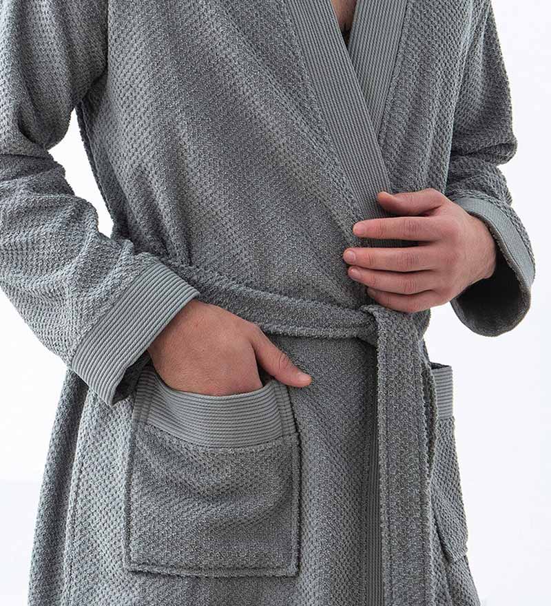 Men's Organic Turkish Terry Cloth Kimono Bathrobe-7