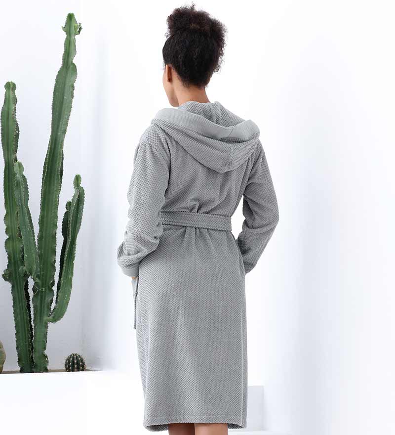 Womens Hooded Turkish Cotton Terry Cloth Robe-7