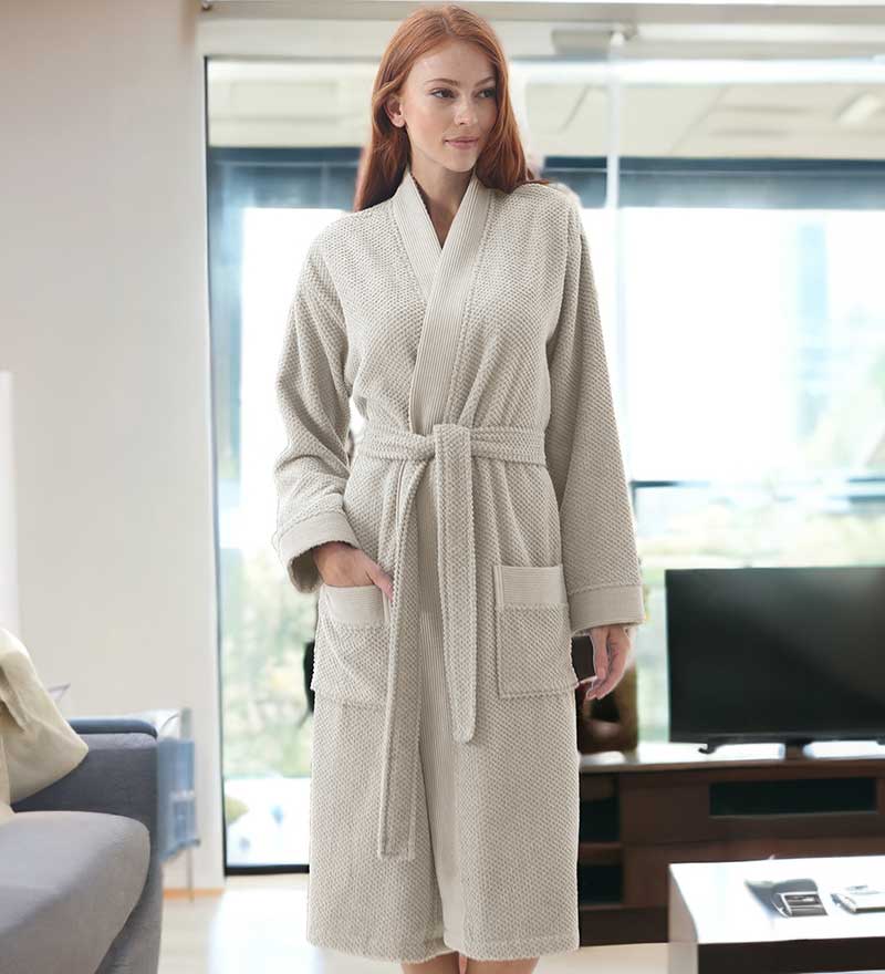 1034 Women’s Luxury Turkish Cotton Terry Kimono Bathrobe