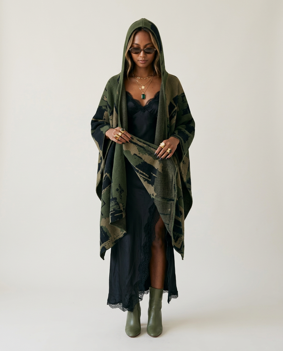 Fearless Printed Hooded Kaftan-2