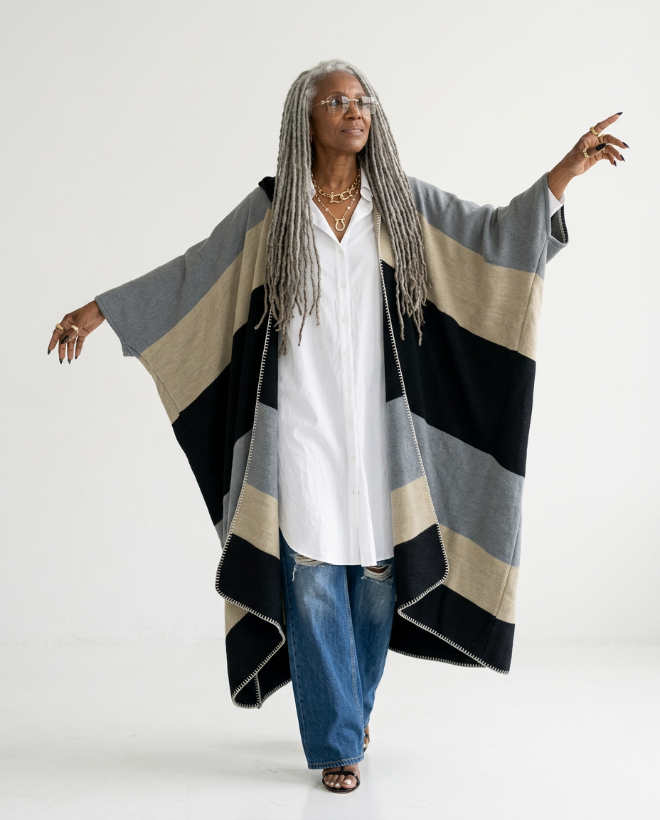 Wanderlust Striped Hooded Kimono-2
