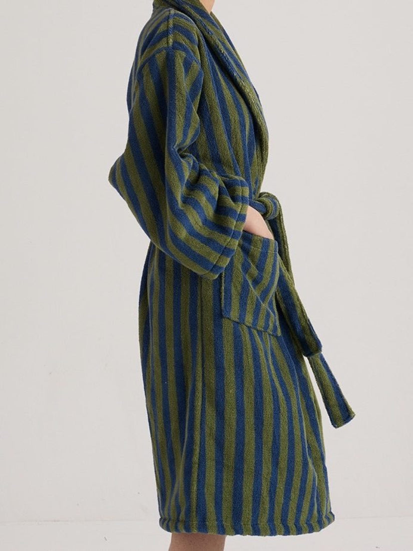 Ultra Soft Retro Stripe Bathrobe - 100% Organic Long-stapled Cotton-1