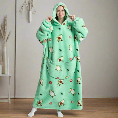 Sherpa Fleece Oversized Hoodie Blanket Sweatshirt-1