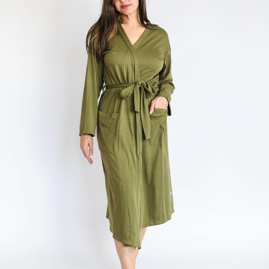Ladies’ Bamboo Robe | Olive-1