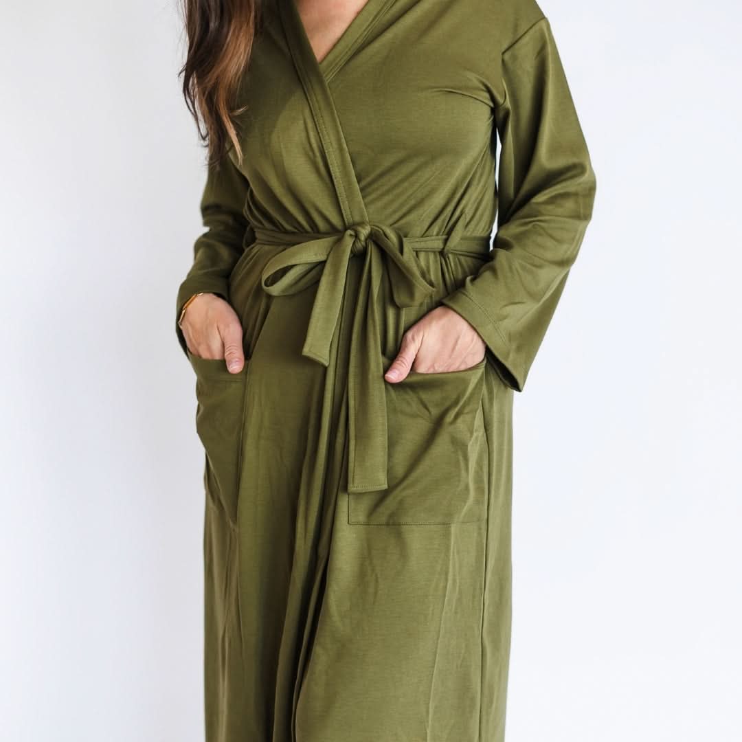 Ladies’ Bamboo Robe | Olive-3