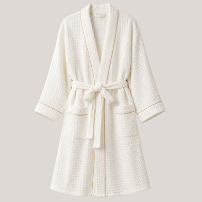 Charlo’s Adult Piqué Bathrobe – 100% Cotton Lightweight Robe, One Size-0