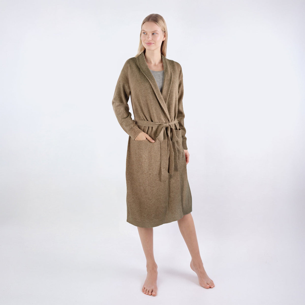 CASHMERE ROBE- NILE BROWN-0