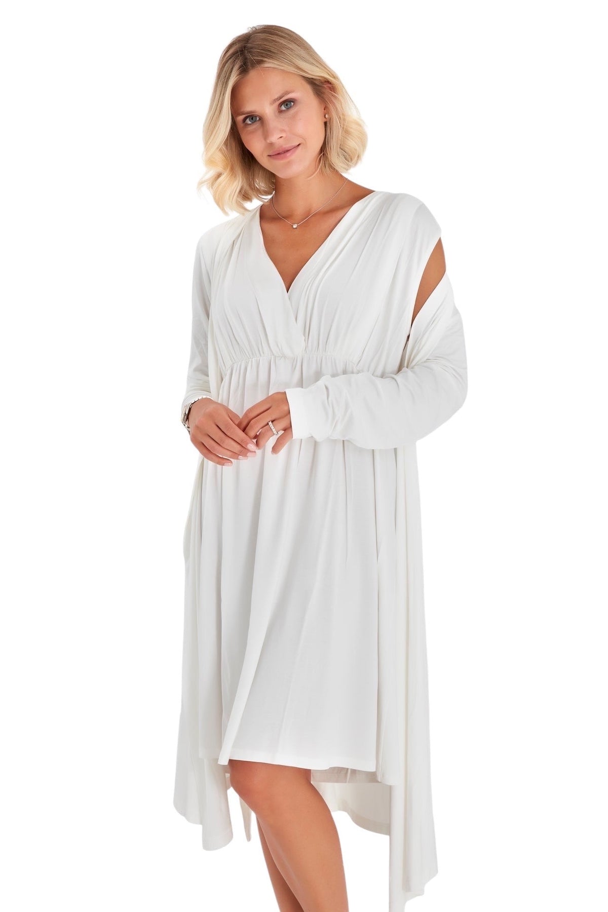 Sleep Well Maternity/Nursing Nightgown & Robe Set-2