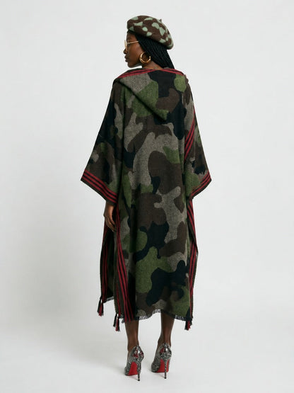 Audacious Camo Hooded Kimono
