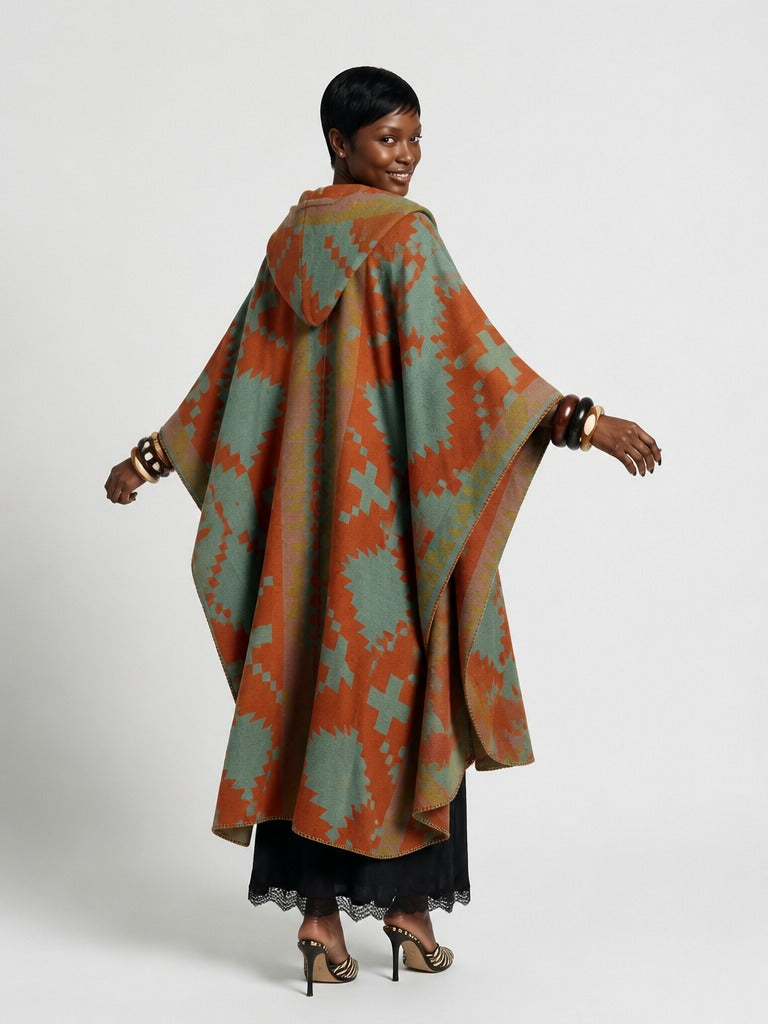 Wanderlust Geometric Hooded Kaftan-2