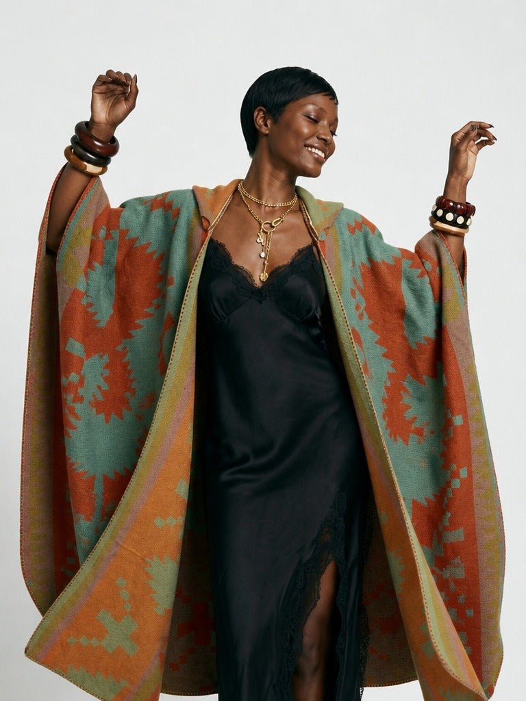 Wanderlust Geometric Hooded Kaftan-3