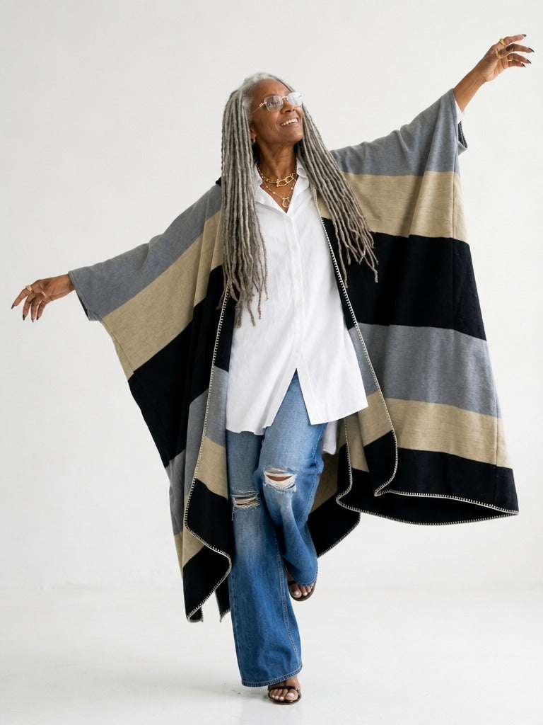 Wanderlust Striped Hooded Kimono-1