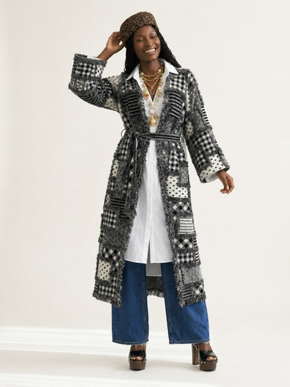 Unique Patchwork Knit Kimono-1