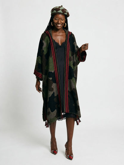 Audacious Camo Hooded Kimono