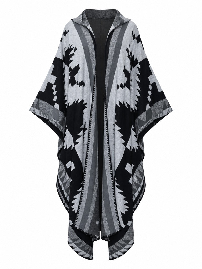 Wanderlust Geometric Hooded Kaftan-6