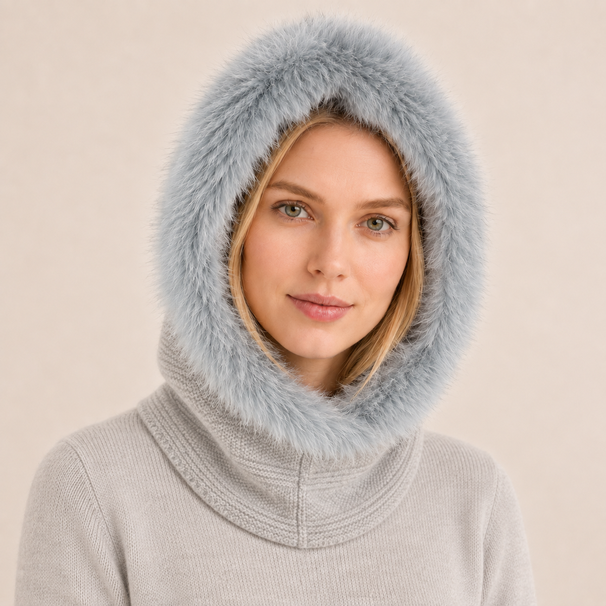 CASHMERE HOOD WITH FUR-6