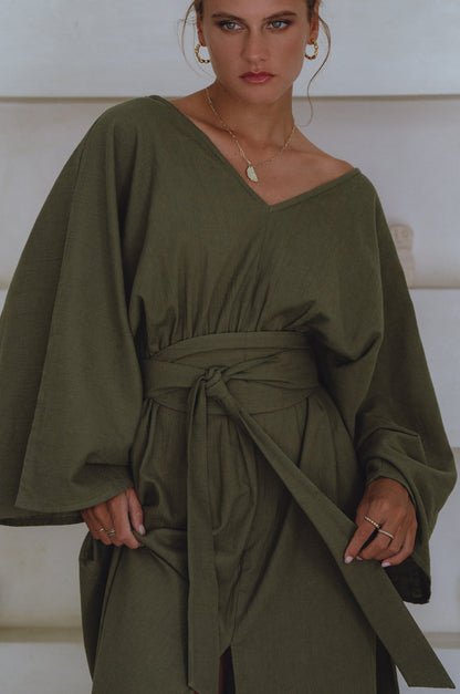 Hana Linen Kimono Dress-4