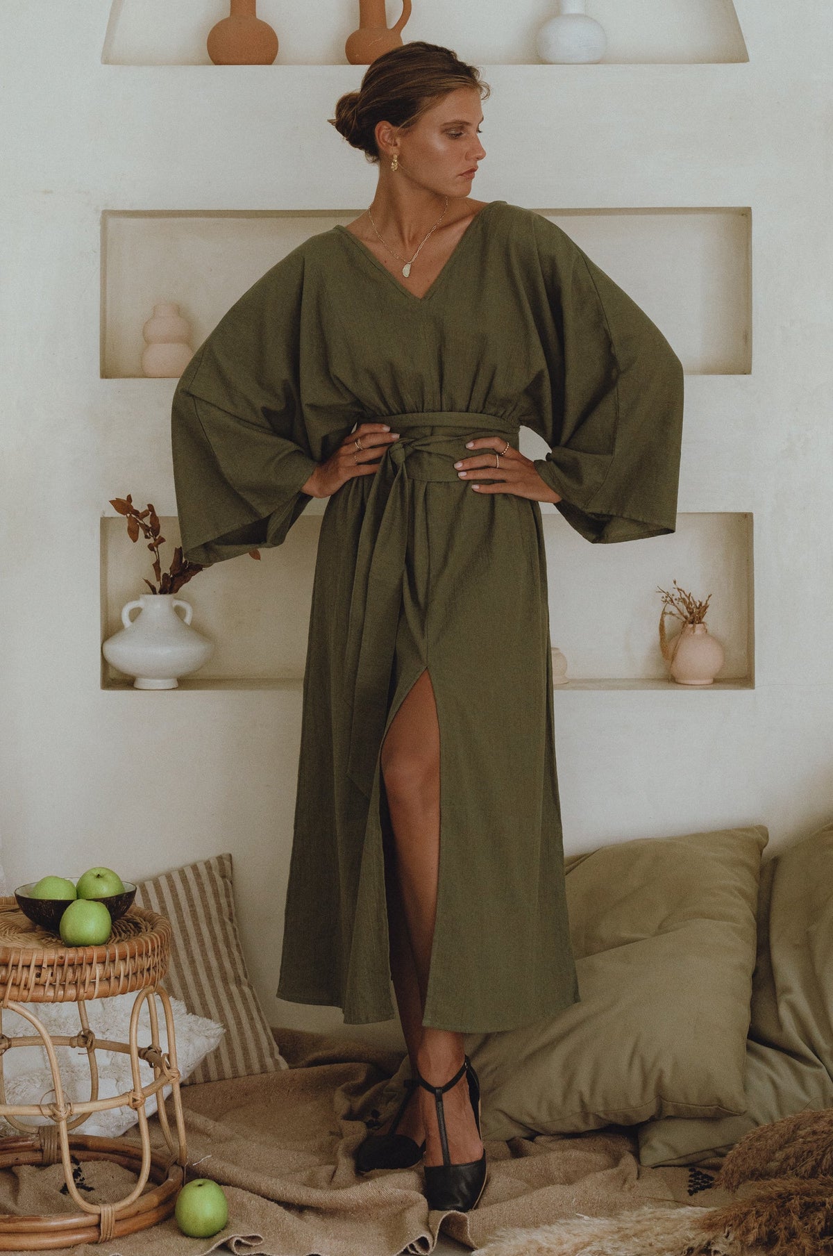 Hana Linen Kimono Dress-0