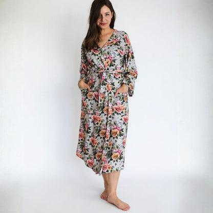 Ladies’ Bamboo Robe | Antique Floral-0