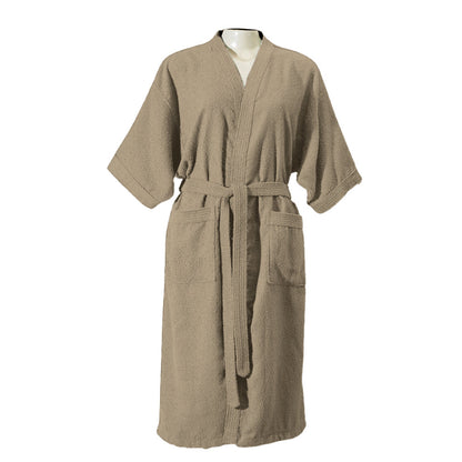Adult Terry Cotton Bathrobe 39.4 x 21.3 in – 100% Cotton Soft Absorbent Robe One Size-3