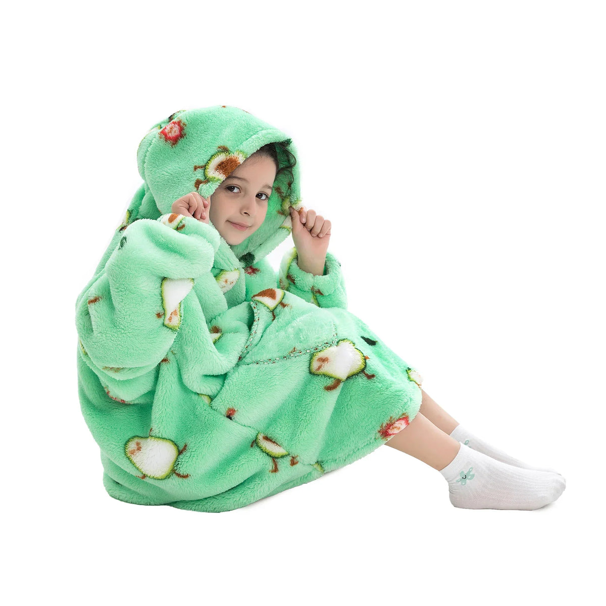 Sherpa Fleece Oversized Wearable Blanket Hoodie-2