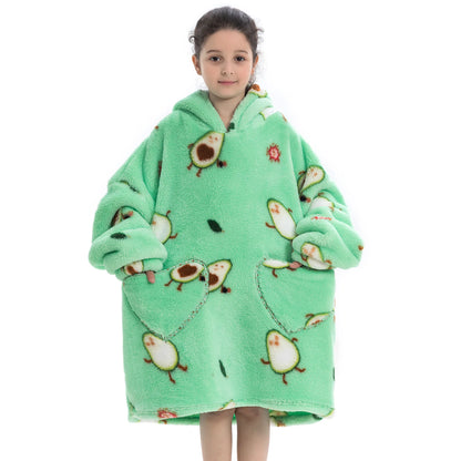 Sherpa Fleece Oversized Wearable Blanket Hoodie-0