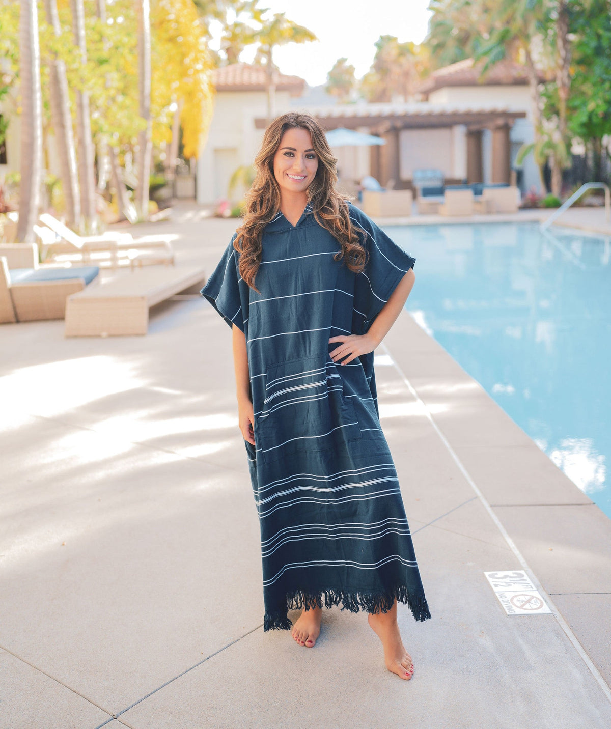 Delmar Terry Poncho – 100% Turkish Cotton Terrycloth Beach Cover-Up & Surf Poncho (One Size)-0