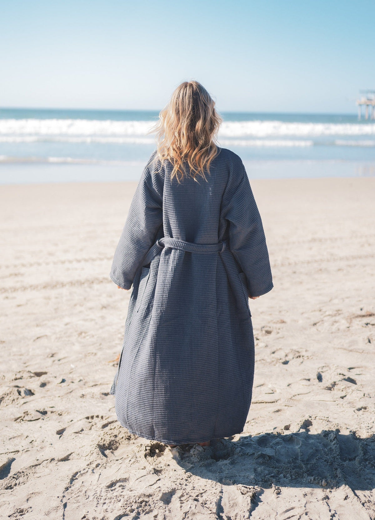 Waffle Turkish Cotton Bathrobe-3