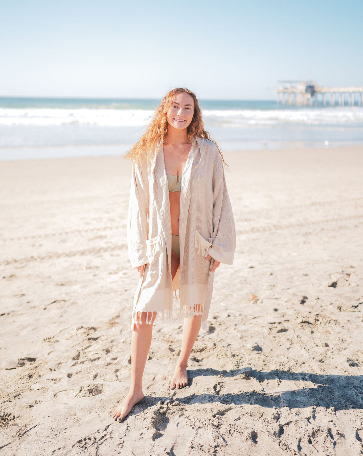 Chevron Cotton Turkish Bathrobe – 100% Turkish Cotton Chevron Weave Unisex Robe (S/M, L/XL)-6