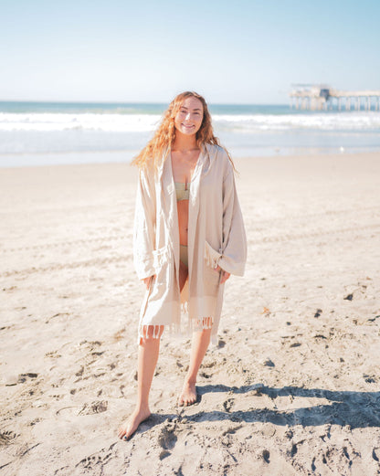 Chevron Cotton Turkish Bathrobe – 100% Turkish Cotton Chevron Weave Unisex Robe (S/M, L/XL)-6
