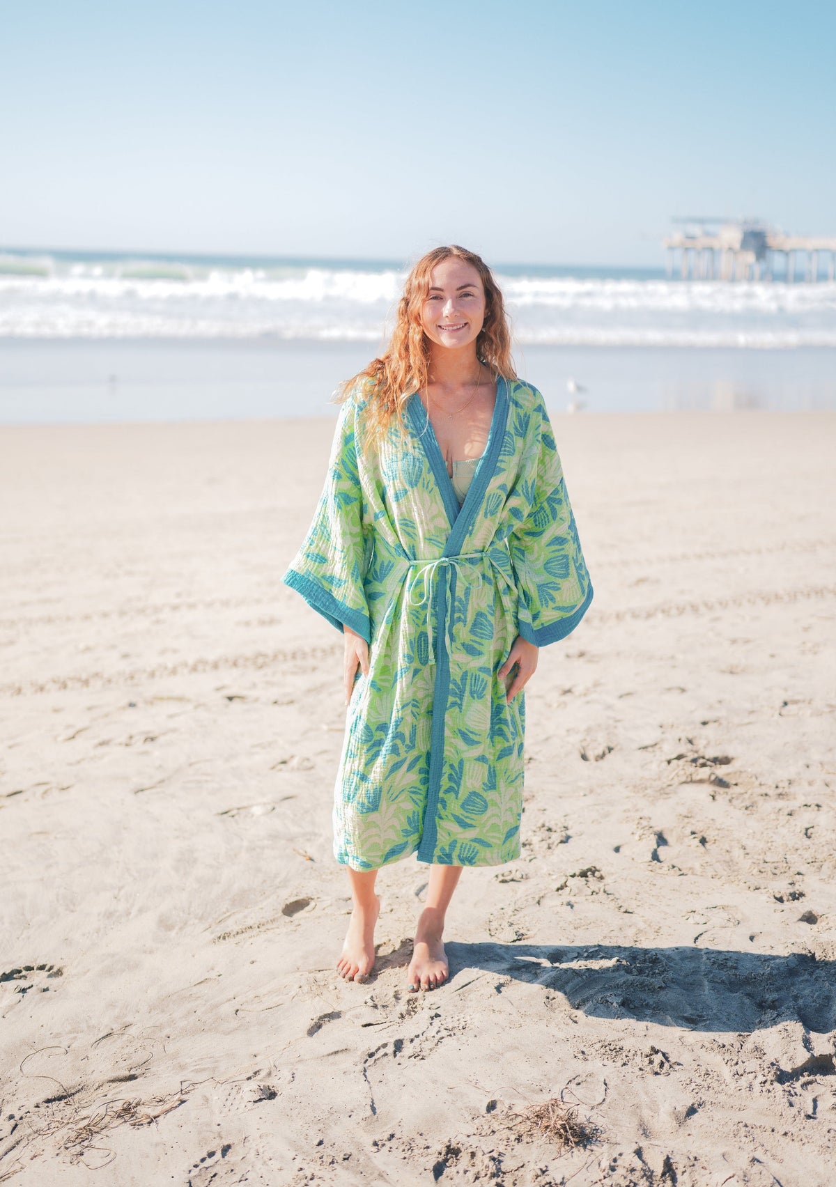Muslin Cotton Kimono Bathrobe – 100% Turkish Cotton Unisex Muslin Kimono Robe (One Size)-0
