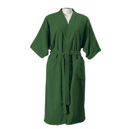 Adult Terry Cotton Bathrobe 39.4 x 21.3 in – 100% Cotton Soft Absorbent Robe One Size-4