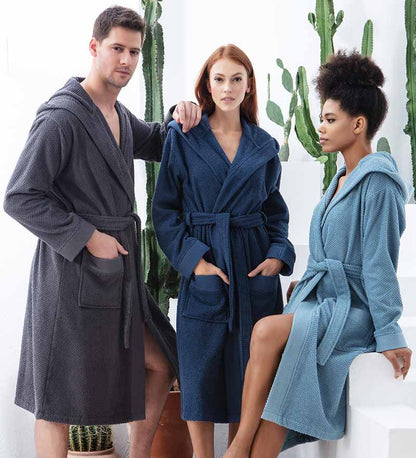 Men's Luxury Turkish Cotton Terry Cloth Robe with Hood-10