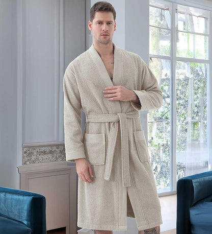 Men's Organic Turkish Terry Cloth Kimono Bathrobe-0