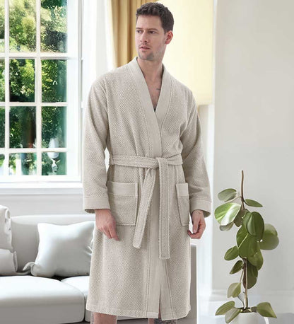 Men's Organic Turkish Terry Cloth Kimono Bathrobe-1