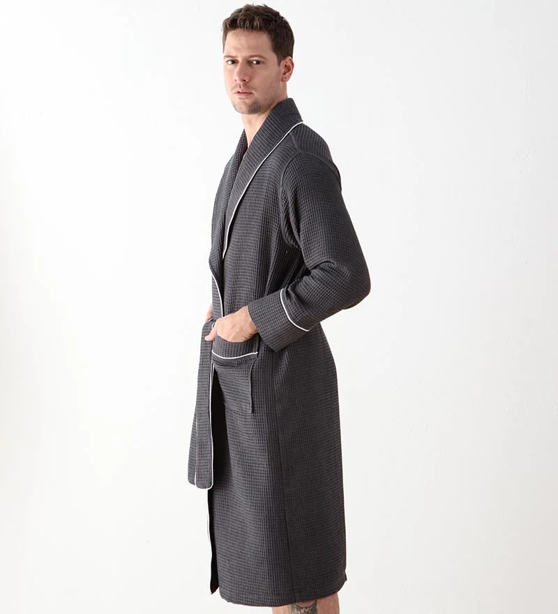 Men's Luxury Waffle Hotel Robe-3