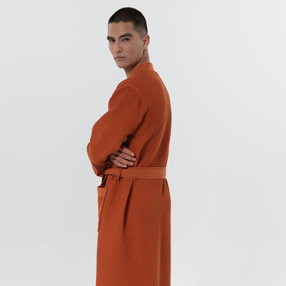 1077 Men's Lightweight Kimono Waffle Spa Robe
