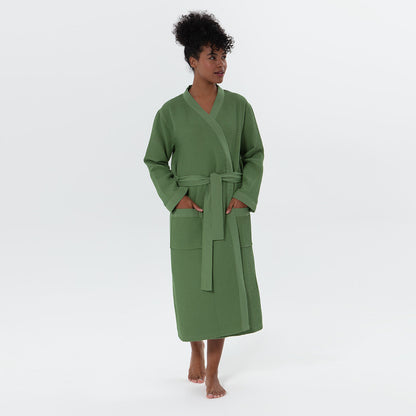 1039 Women’s Lightweight Kimono Waffle Spa Robe