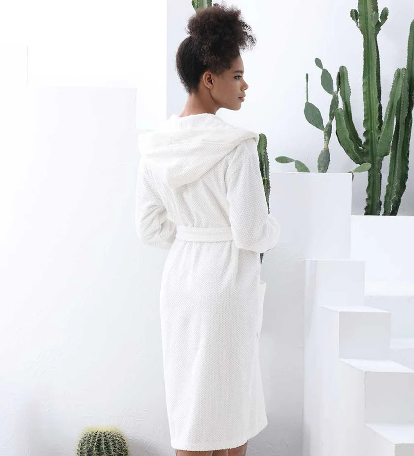 Womens Hooded Turkish Cotton Terry Cloth Robe-6